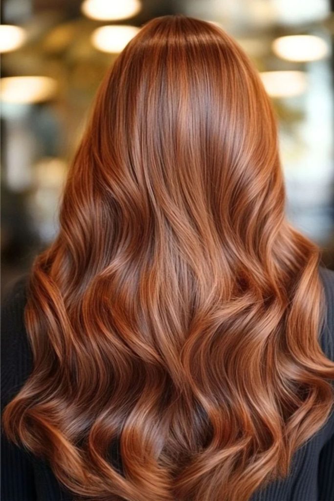 Copper gingerbread waves with vibrant shine.