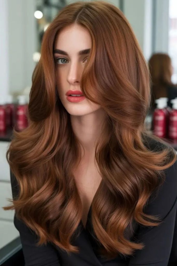 Dark gingerbread hair with rich undertones.