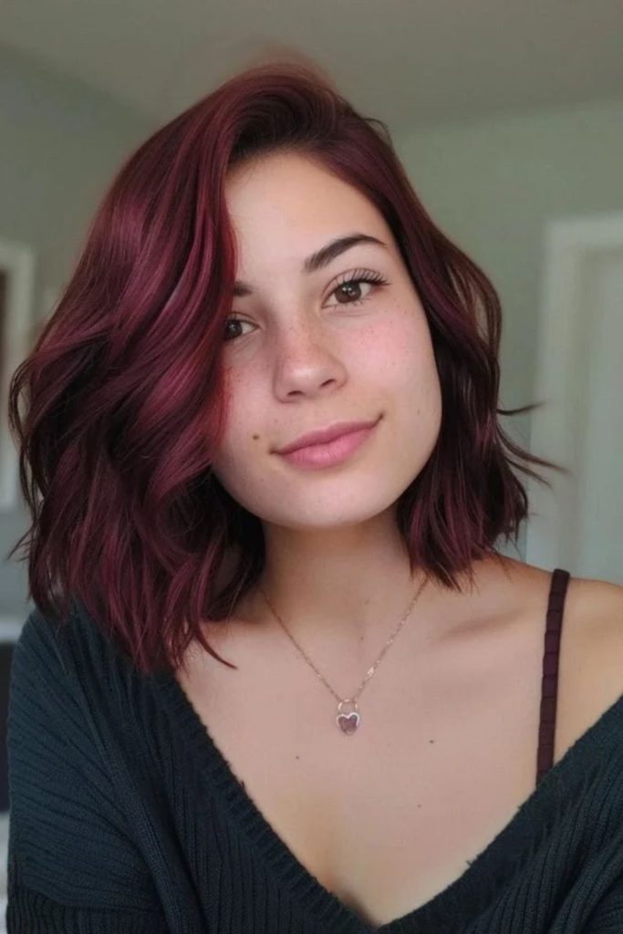 Dark mulled wine sleek bob.