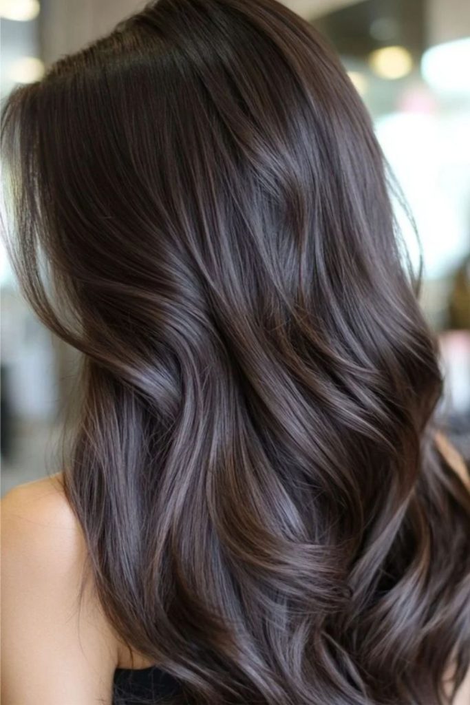 Dark roast espresso dimensional brunette hair.