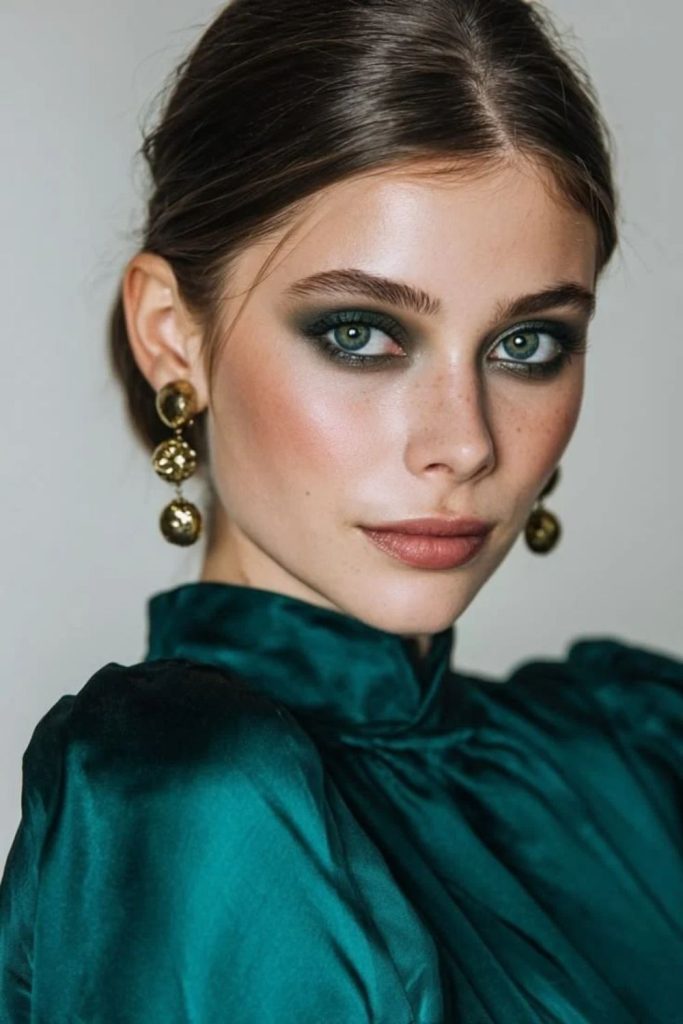 Emerald Midnight Muse jewel-toned green makeup