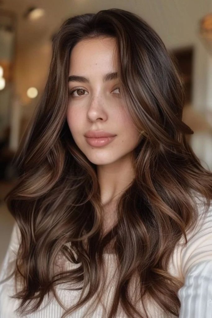 Espresso chestnut brown fusion hairstyle
