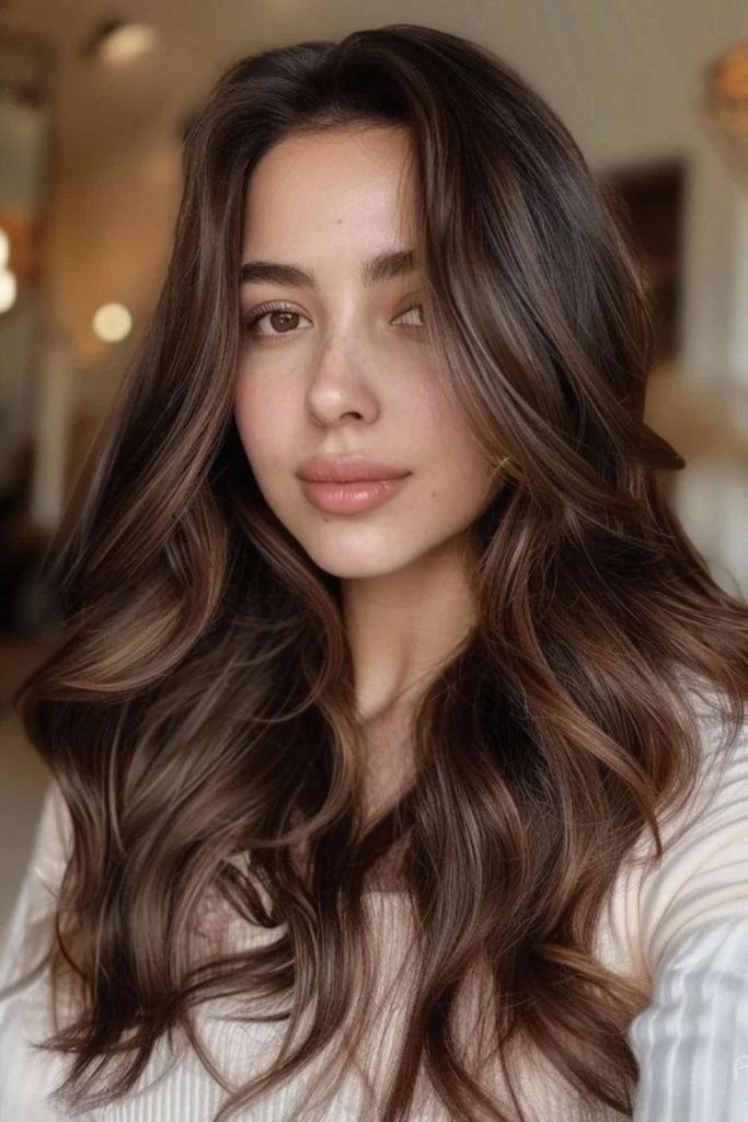 Espresso chestnut fusion with warm highlights.