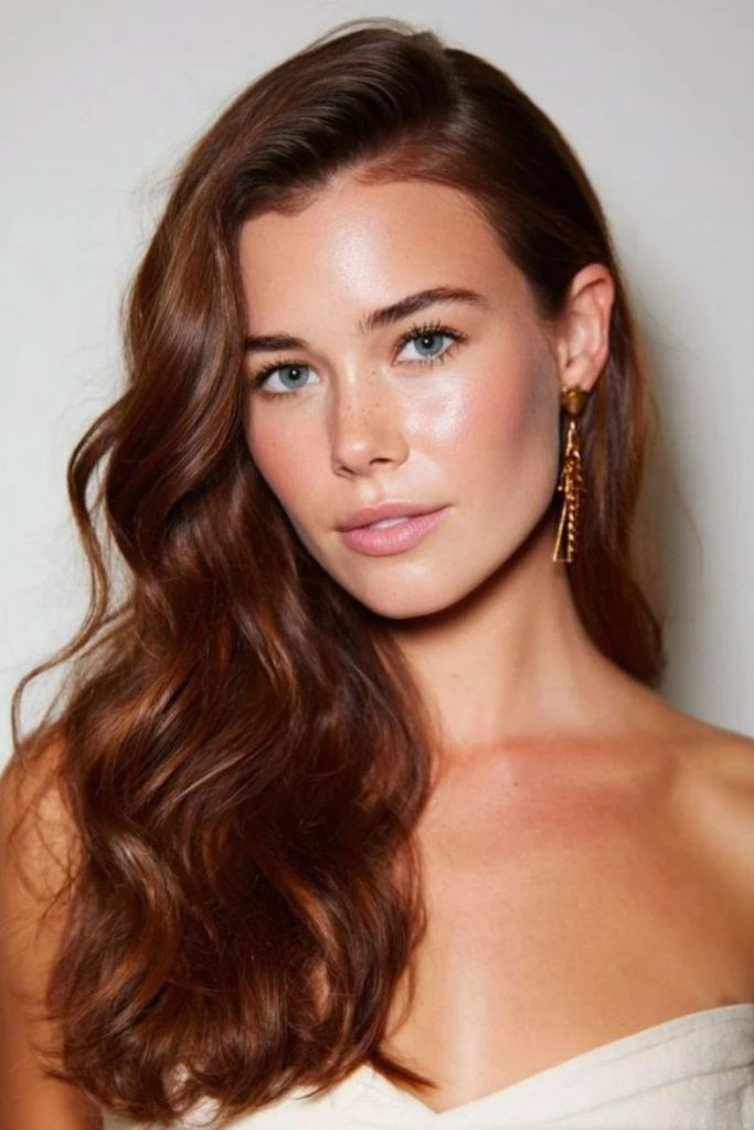 Espresso copper brown glossy waves.