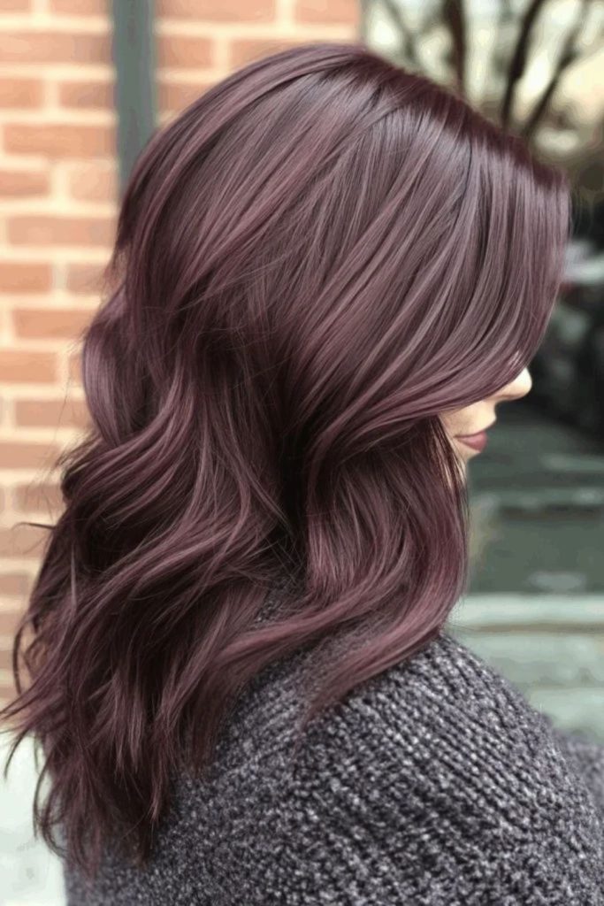 Espresso plum brunette with subtle highlights.
