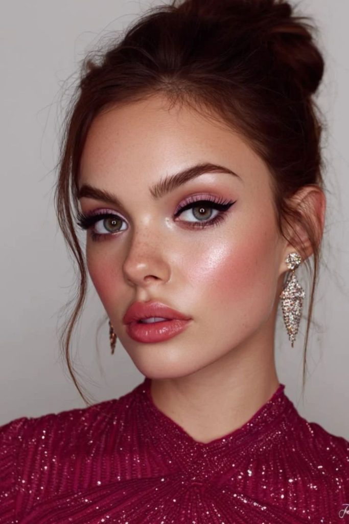 Glowing berry halo fairy makeup.