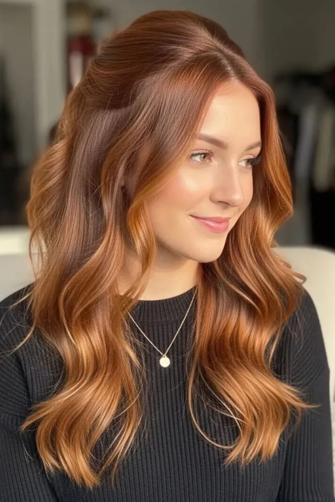 Gingerbread hair with golden copper ends.