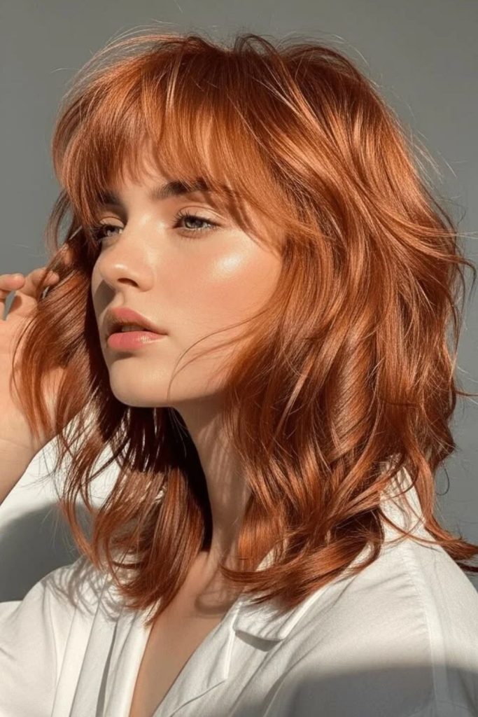 Gingerbread shag with warm copper highlights.