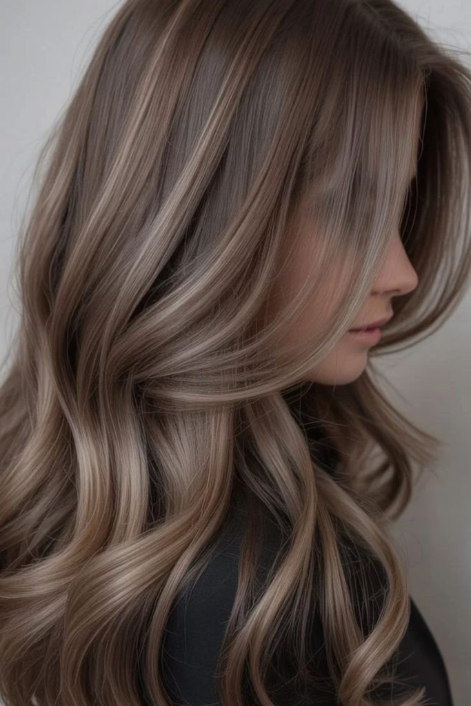 Iced hazelnut brown with cool beige reflections.