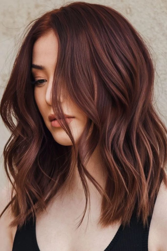 Mahogany chestnut brown glossy hair