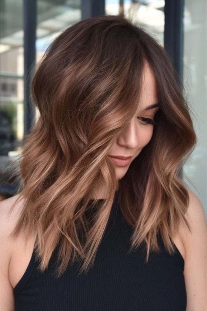 Maple Brown Root Melt with Highlights