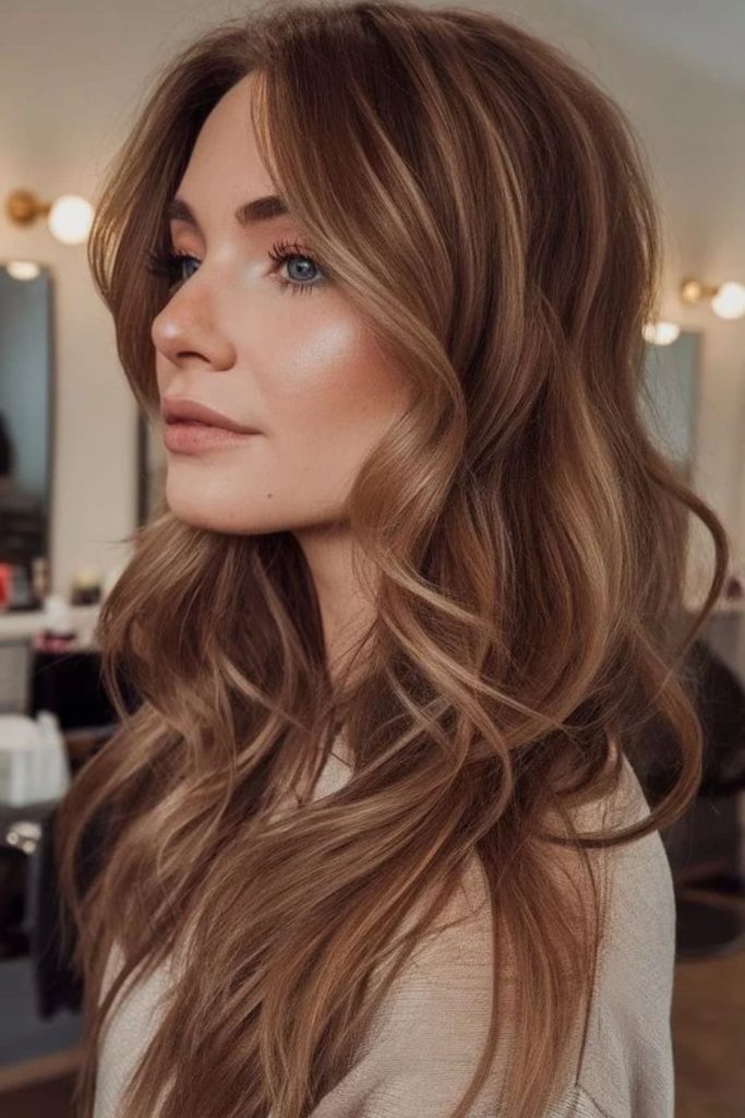 Maple Brunette with Delicate Blonde Veil