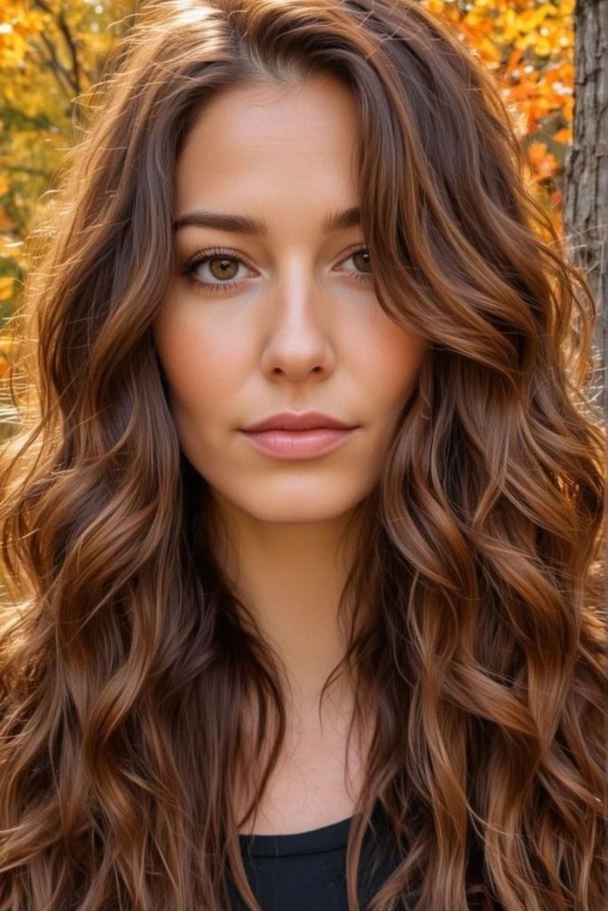 Maple spice chestnut brown hair