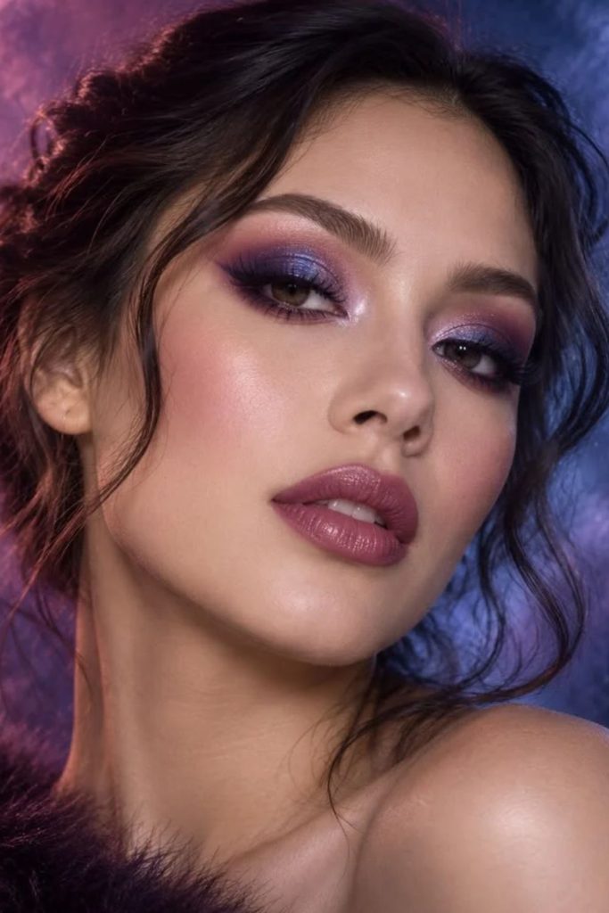 Moonlit smoky plum fairy makeup.