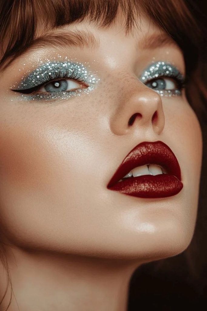 New Year’s Crystal Kiss sparkling crystal makeup