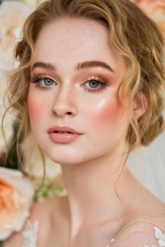 Peachy New Year Glow soft peach makeup
