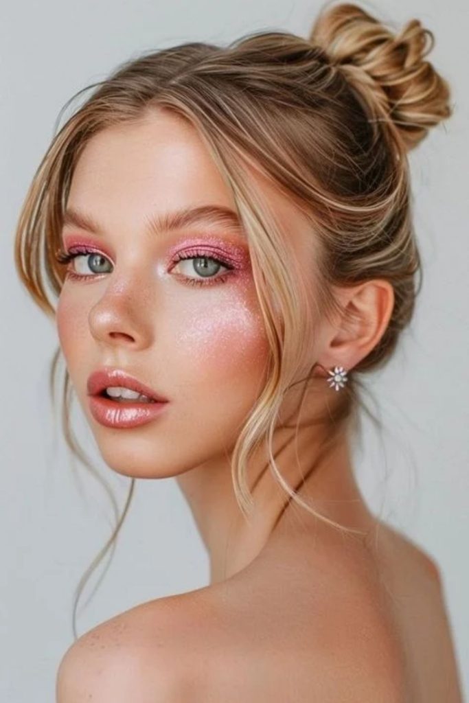 Pink Champagne Pop sparkling pink makeup