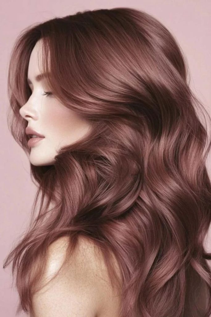 Rose toned hot cocoa brunette hair.