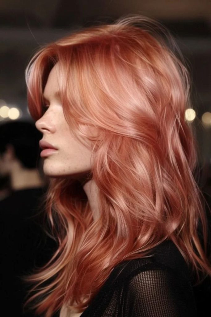Rose gingerbread hair with muted copper.