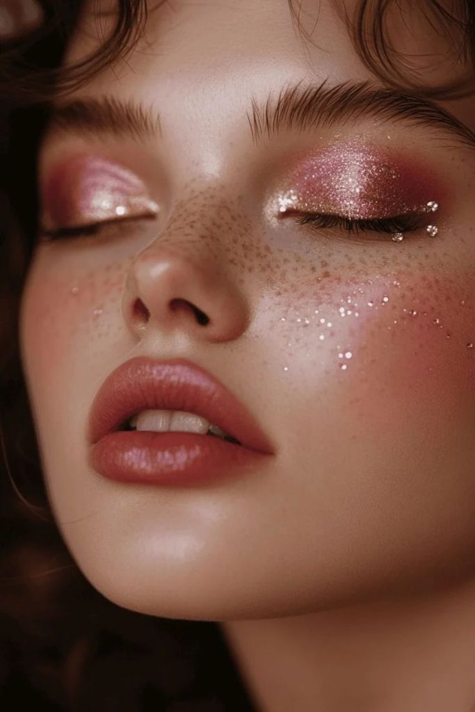 Rose Gold Reverie romantic metallic makeup