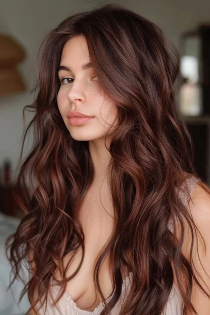 Rosewood chestnut brown dimensional hair