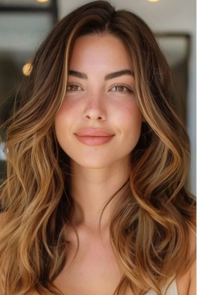 Toffee face-framing glow with caramel highlights.