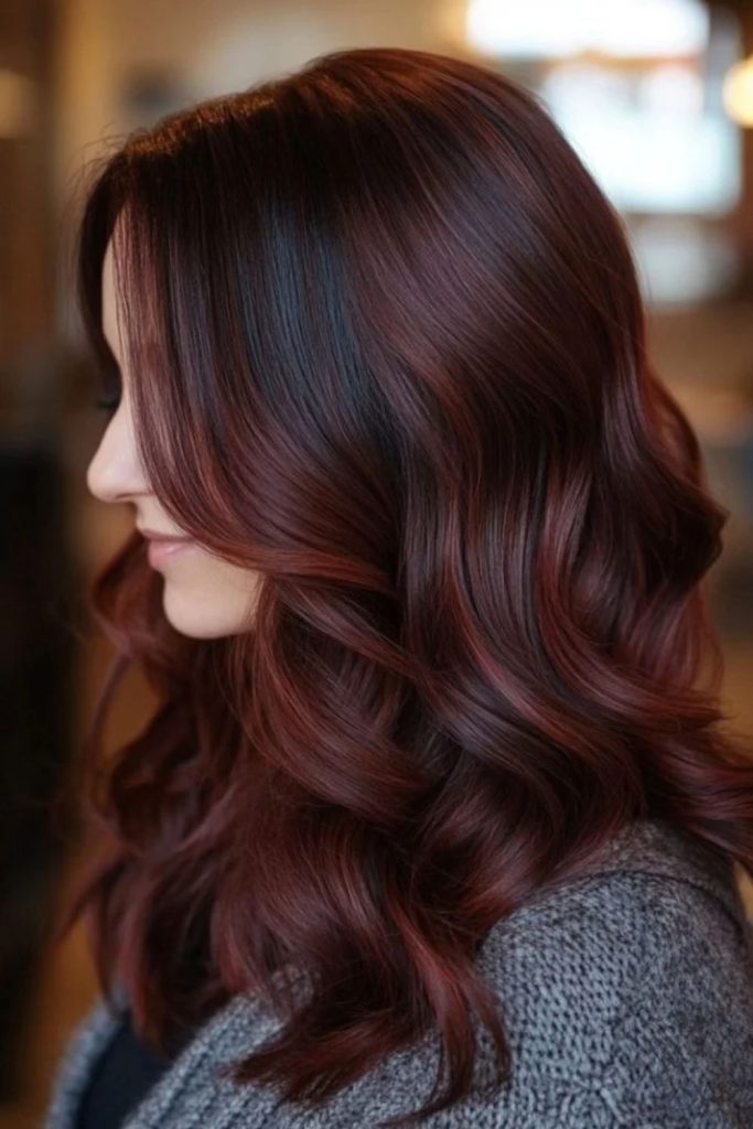 Wine-soaked brunette with subtle reflections.
